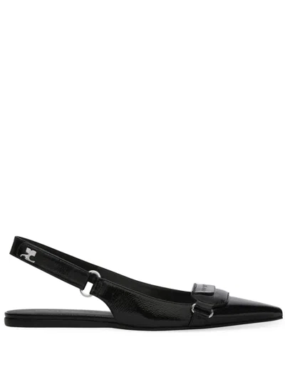 Courrèges Racer Ballet Flats In Black