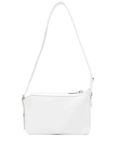 Courrèges Racer Baguette Leather Bag In White