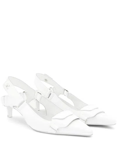 Courrèges 60mm Pointed-toe Leather Pumps In White