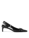 Courrèges Kitten Heel Shoes With Pointed Toe And Front Patch Pocket In Black