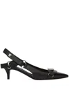 Courrèges Racer Pointed-toe Slingback Pumps In Black