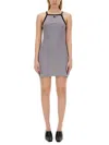 Courrèges Racerback Mini Dress With Contrasting Straps And Logo Detail