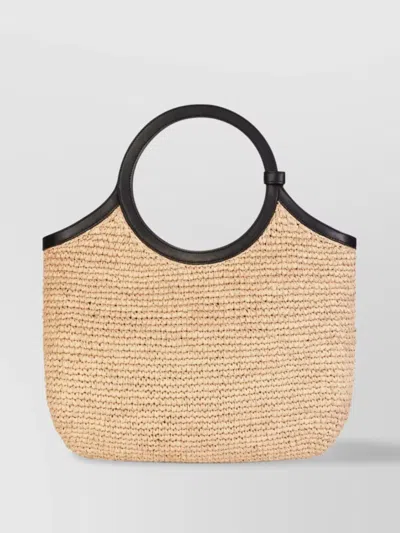 Courrèges Raphia Tote Bag With Circular Top Handles