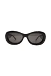 Courrèges Courregès Oval Frame Sunglasses In Black