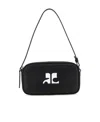 Courrèges Réédition Leather Shoulder Bag In Black