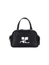 Courrèges Structured Black Bowling Bag With Versatile Carrying Options In Black