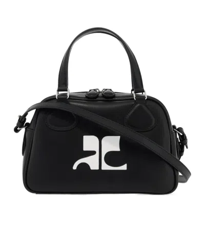Courrèges Re-edition Naplackbag In Black