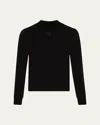 Courrèges Re-edition Mock-neck Long-sleeve Fitted Top In Black