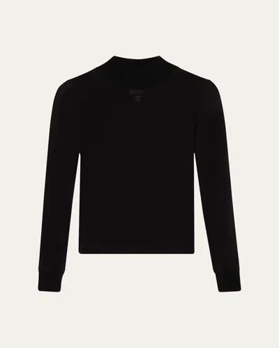 COURRÈGES RE-EDITION MOCK-NECK LONG-SLEEVE FITTED TOP