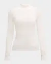 Courrèges Re-edition Mock-neck Long-sleeve Fitted Top In White