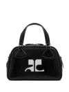 Courrèges Courreges Women Reedition Leather Bowling Bag In 黑色
