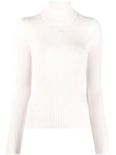 COURRÈGES COURREGÈS RE-EDITION RIB KNIT MOCKNECK SWEATER