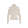 Courrèges Cappuccino Roll Neck Ribbed Jumper