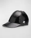 Courrèges Glossy Black Baseball Cap With Structured Silhouette In Black