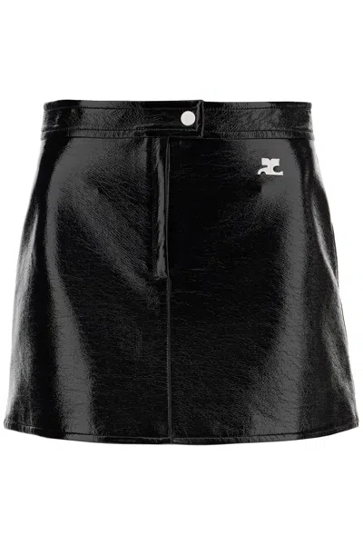 Courrèges Courreges Re-edition Vinyl Effect Mini Skirt Women In Black