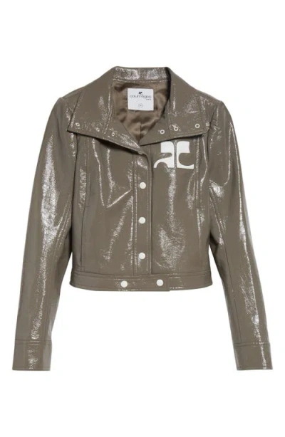 Courrèges Re-edition Vinyl Jacket In Green