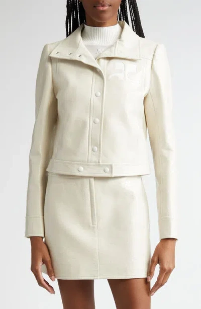 Courrèges Re-edition Vinyl Jacket In Off White