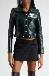 Courrèges Vinyl Reedition Jacket In Vert Fonce