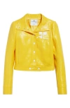 Courrèges Faux-leather Press-stud Jacket In Yellow