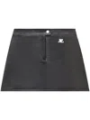 Courrèges Re-edition Vinyl Effect Mini Skirt In Black