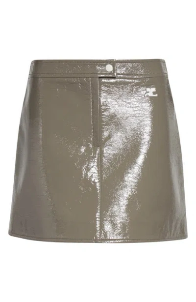 Courrèges Re-edition Vinyl Miniskirt In Green