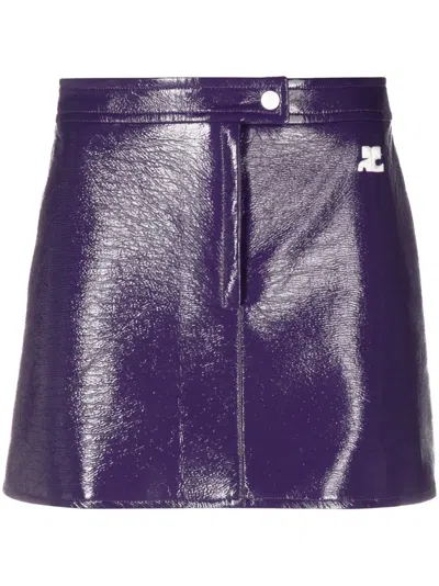 Courrèges Re-edition Vinyl Miniskirt In Purple