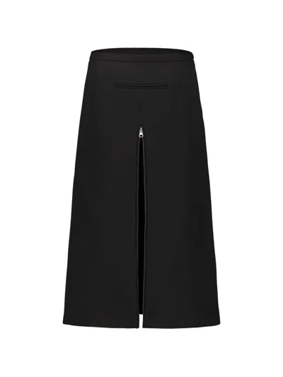 Courrèges Rear-zip Midi Skirt In Black