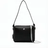 Courrèges Rectangular Black Calf Leather Clutch With Detachable Straps In White