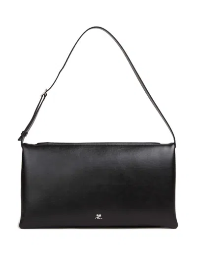 Courrèges Rectangular Black Handbag With Adjustable Shoulder Strap