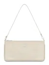 Courrèges Rectangular Smooth Leather Pouch With Zipper Closure In Neutral