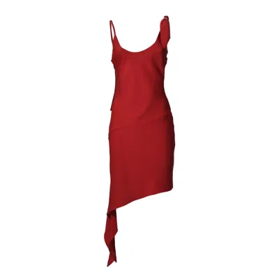 COURRÈGES COURRÈGES RED CREPE SCARF DRESS