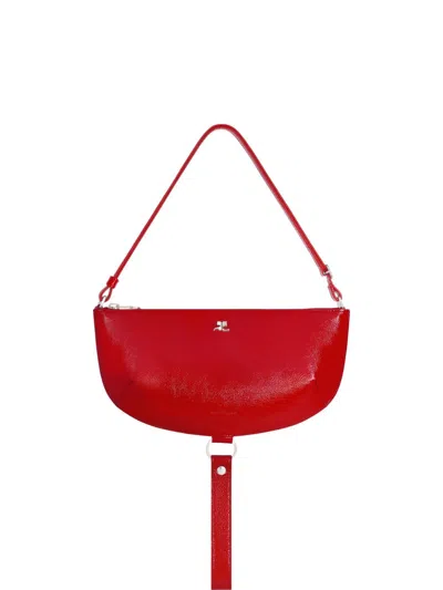 COURRÈGES RED CURVED SHOULDER BAG