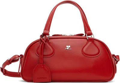 Courrèges Red Friday Bowling Leather Bag In 4015 Ruby