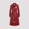 Courrèges Belted Tailored Coat With Glossy Finish In Red