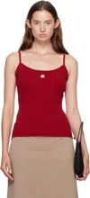 Courrèges Red Reedition Rib Knit Tank Top