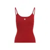 Courrèges Ribbed Texture Spaghetti Straps Top