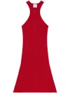 Courrèges Red Scuba Dress With Racerback And Flared Silhouette