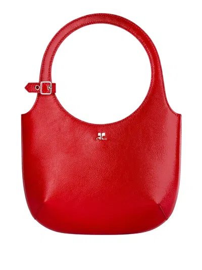 Courrèges Red Top Grain Bovine Leather Bag