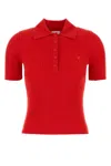 Courrèges Courreges Red Viscosa Blend Polo Shirt In Red