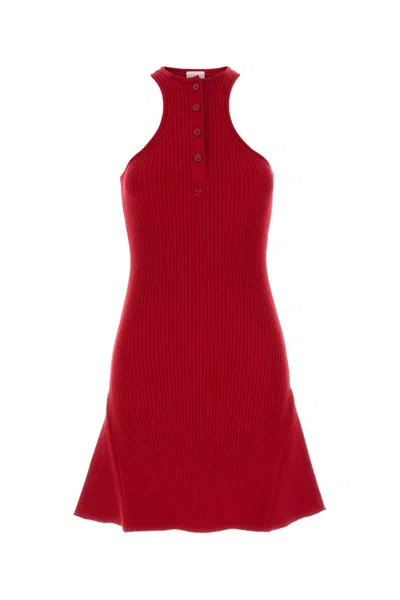 Courrèges Red Scuba Dress With Racerback And Flared Silhouette
