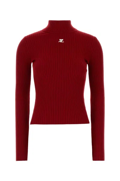 COURRÈGES COURREGES RED VISCOSE BLEND SWEATER