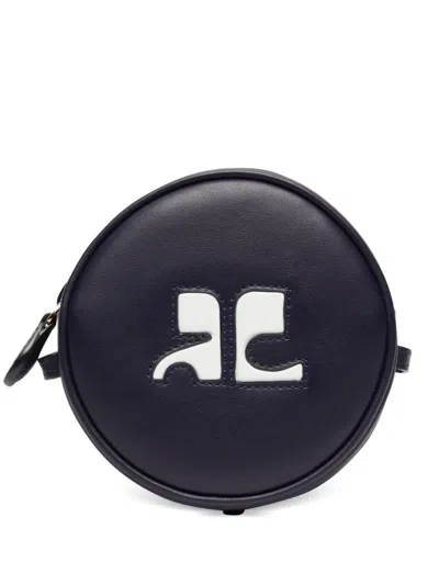 Courrèges Reedition Circle Leather Bag In 蓝色