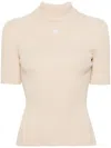 Courrèges Ribbed Top Reedition In Brown