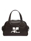 Courrèges Reedition Bowling Leather Bag In 褐色