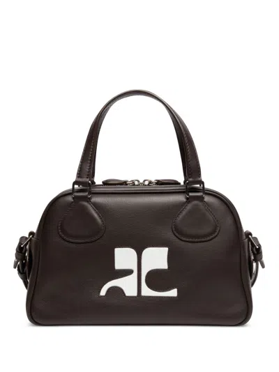 Courrèges Reedition Bowling Leather Bag In 褐色