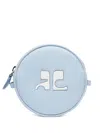 Courrèges Reedition Circle Leather Bag In 蓝色