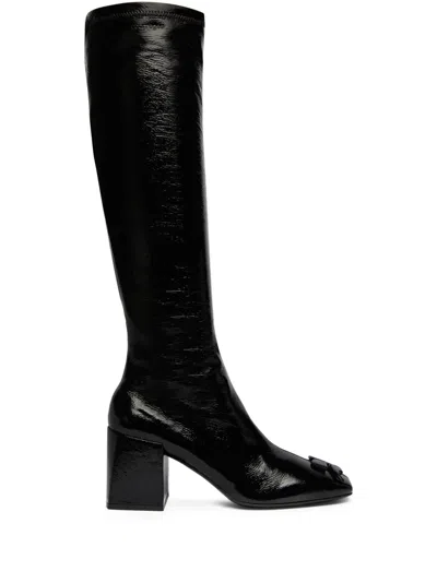 Courrèges Stretch Reedition Eco-leather Boots In Black