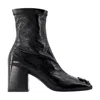 Courrèges Block Heel Ankle Boots With Crease Effect In Multi