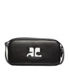 Courrèges Reedition Baguette Leather Bag In Black
