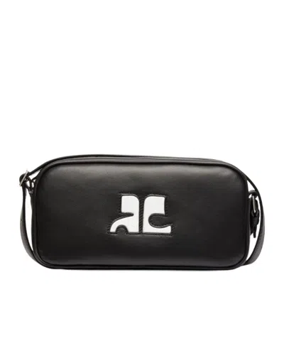 Courrèges Reedition Baguette Leather Bag In Black